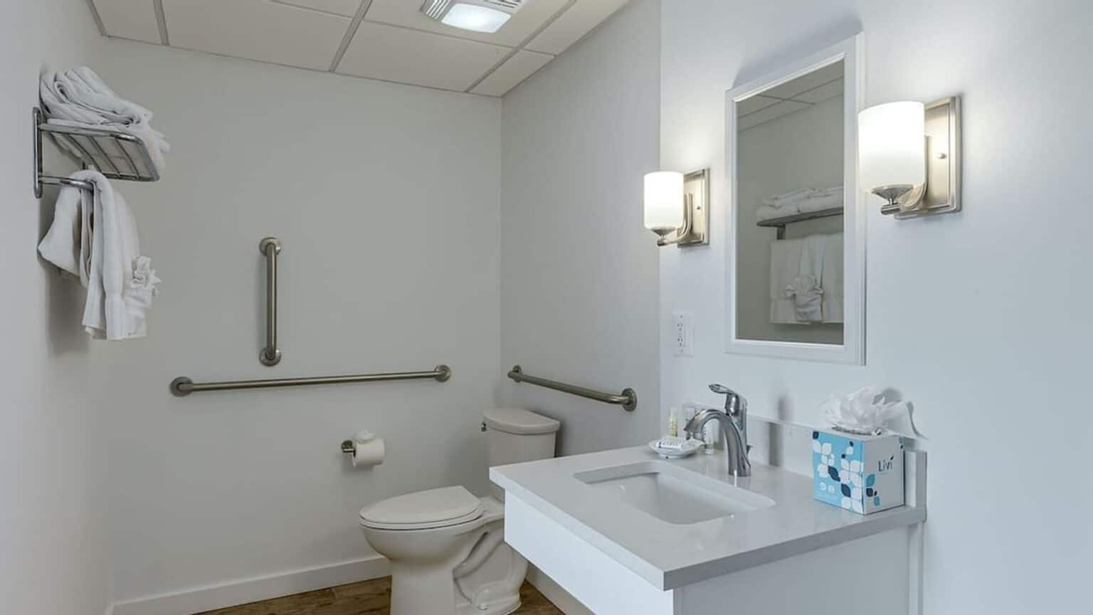 Premium king suite ADA hotel room accessible bathroom