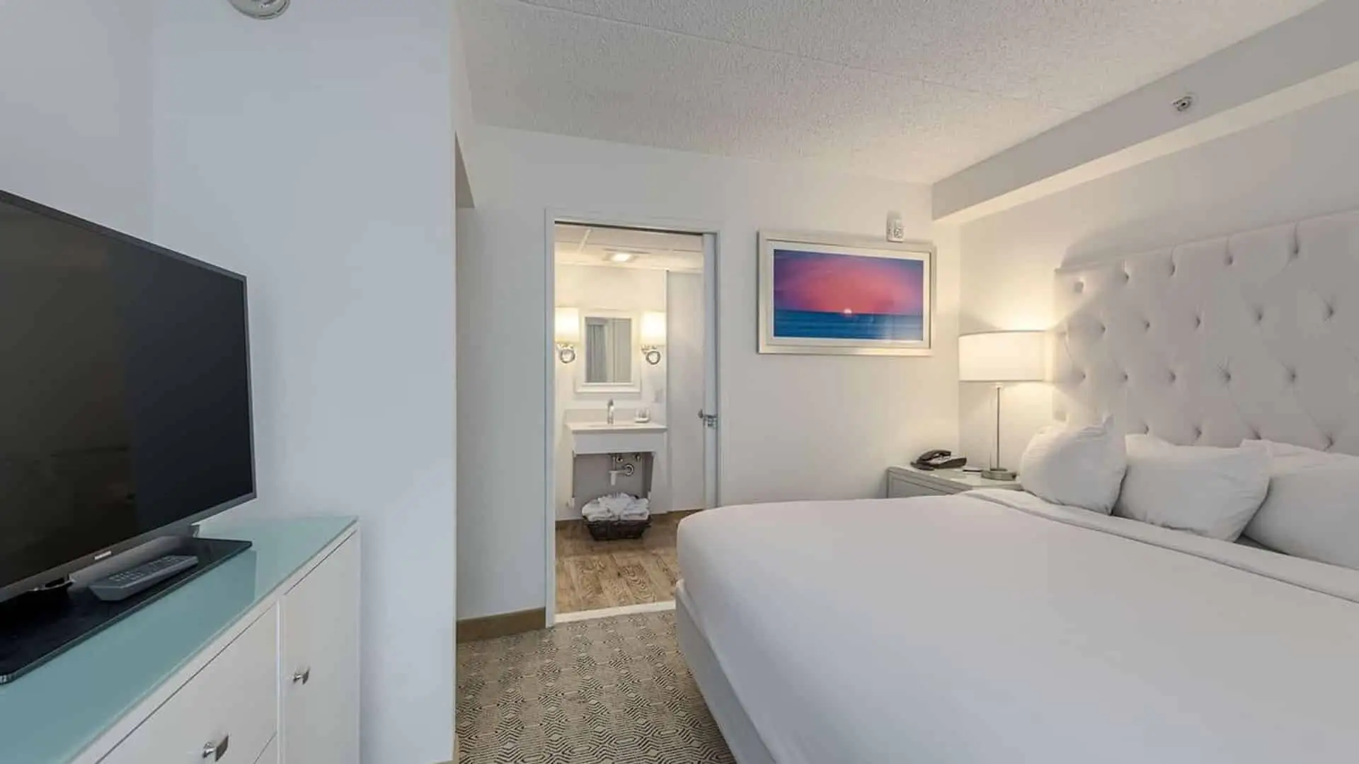 Premium king suite ADA hotel room bedroom