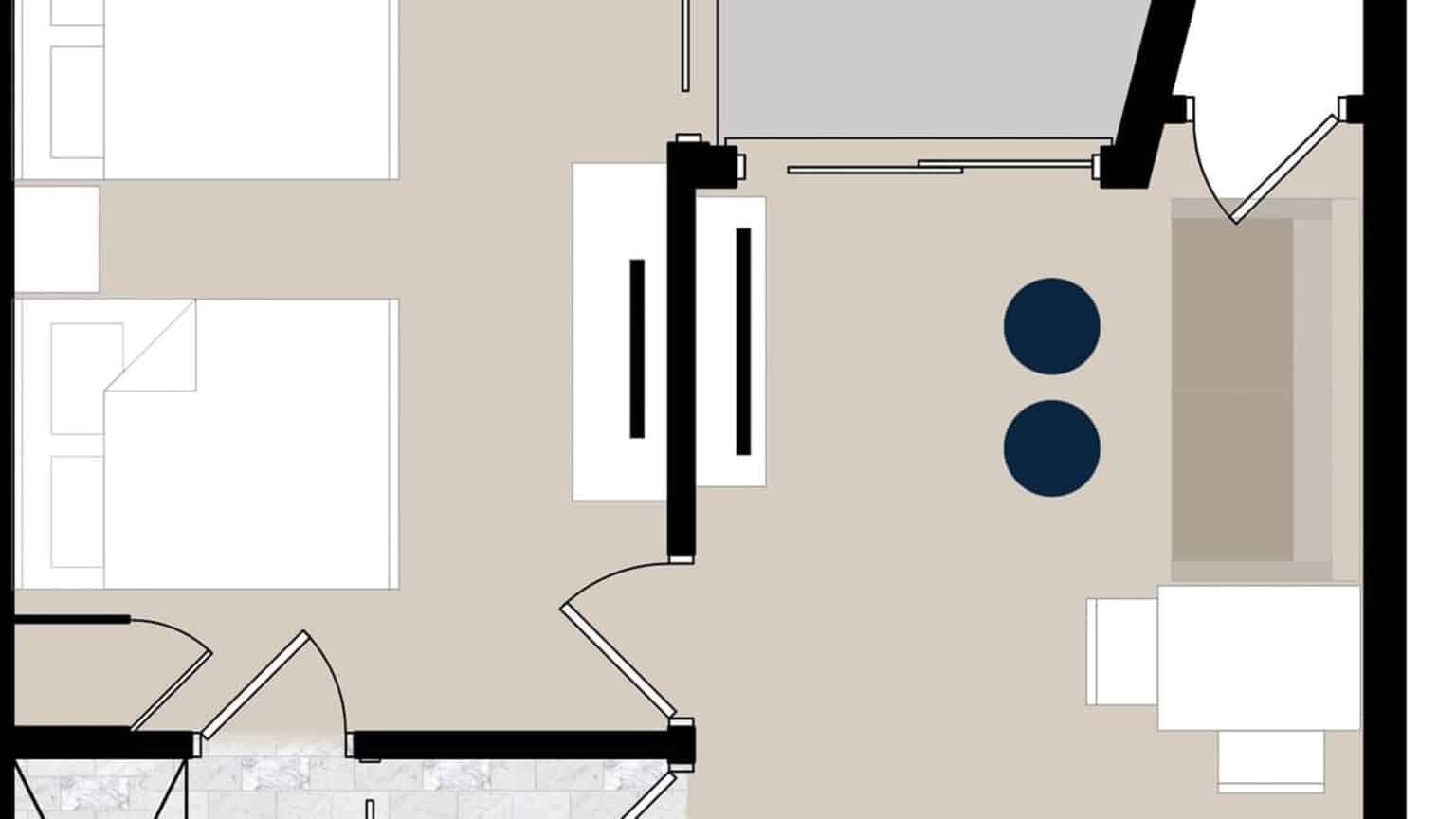 ICONA Diamond Beach Top Floor Double Suite hotel room floor plan