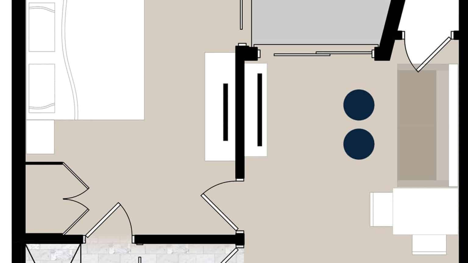 ICONA Diamond Beach top floor king suite hotel room floor plan
