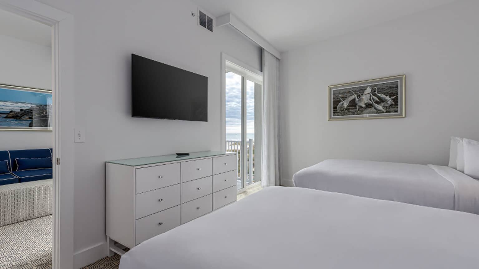 ICONA Diamond Beach Top Floor Double Suite view of TV from bed