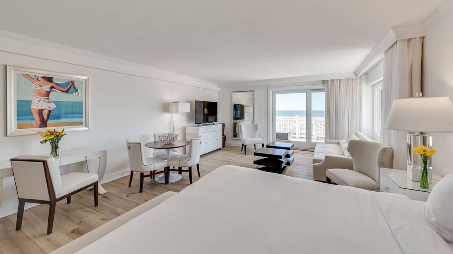 Oceanfront luxury king studio view from bed