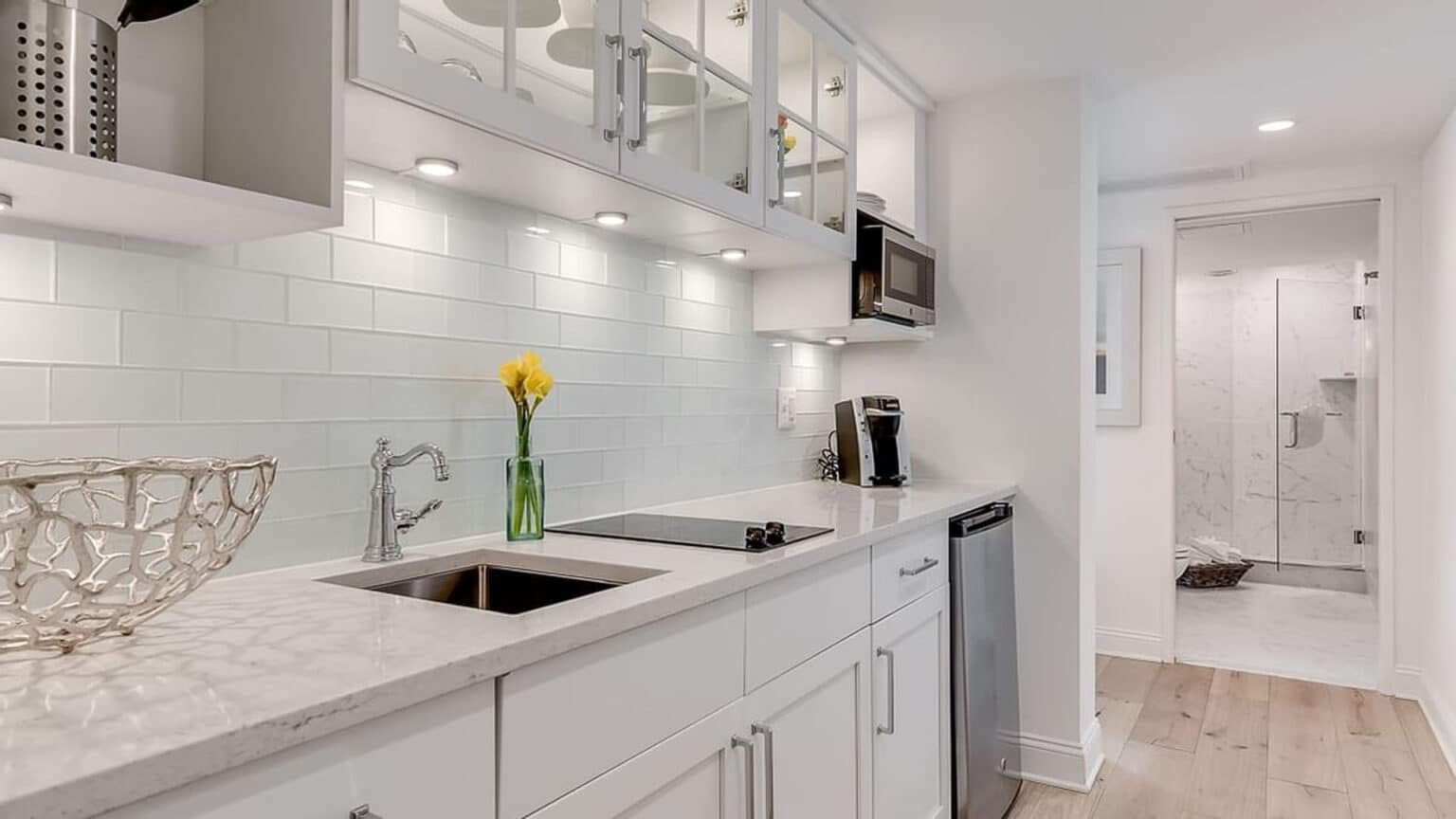 Galley kitchen in the Oceanfront luxury king studio