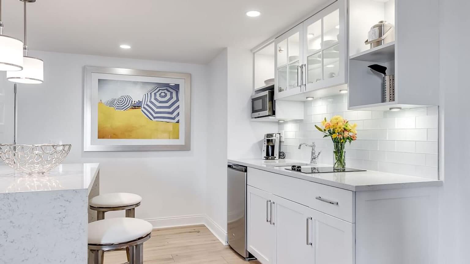 Galley kitchen in the Oceanfront luxury king studio