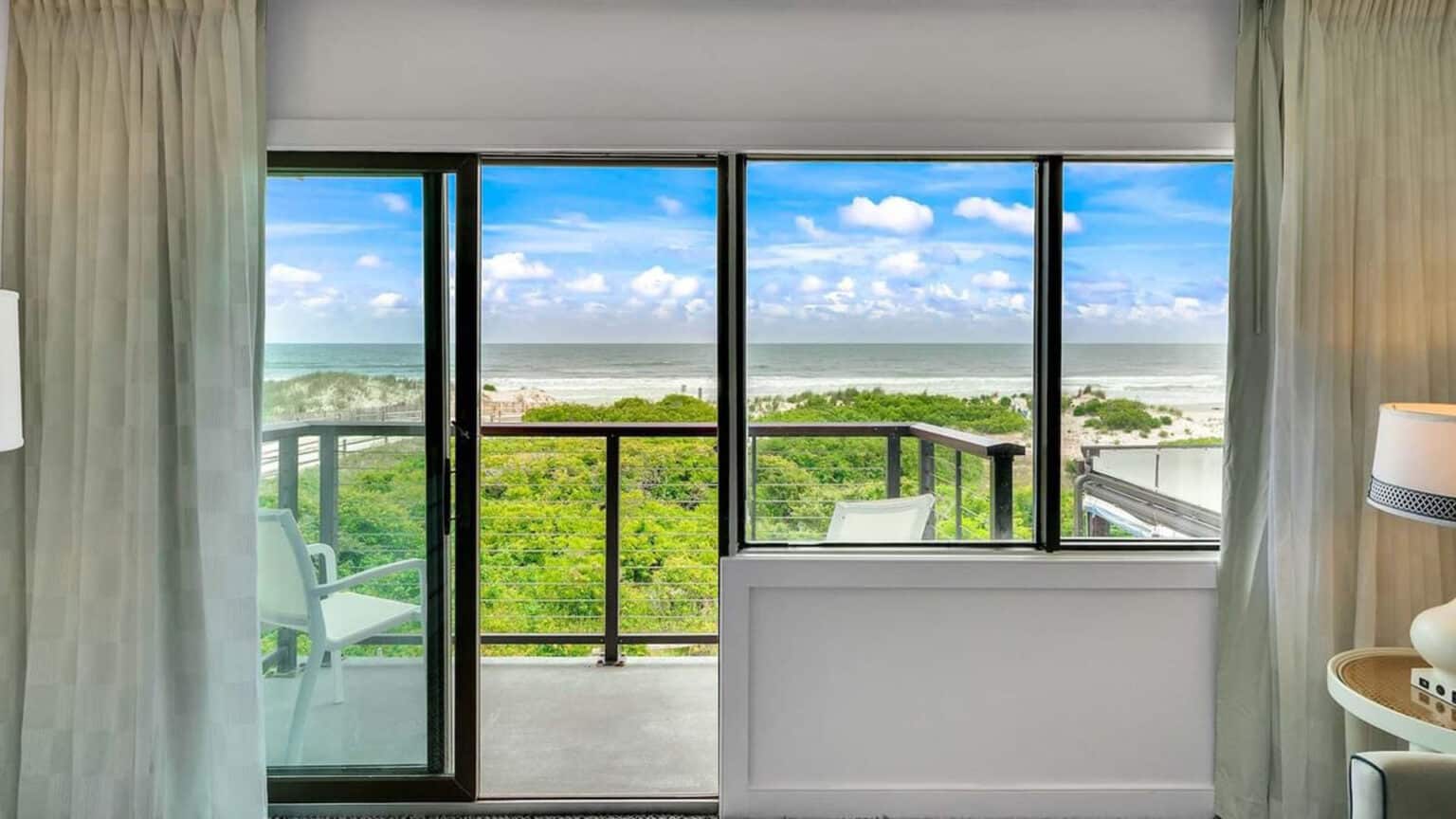 ICONA Windrift oceanfront two bedroom suite balcony doors