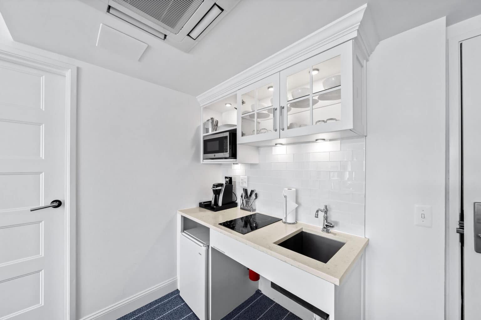 Classic queen studio ADA hotel room kitchen