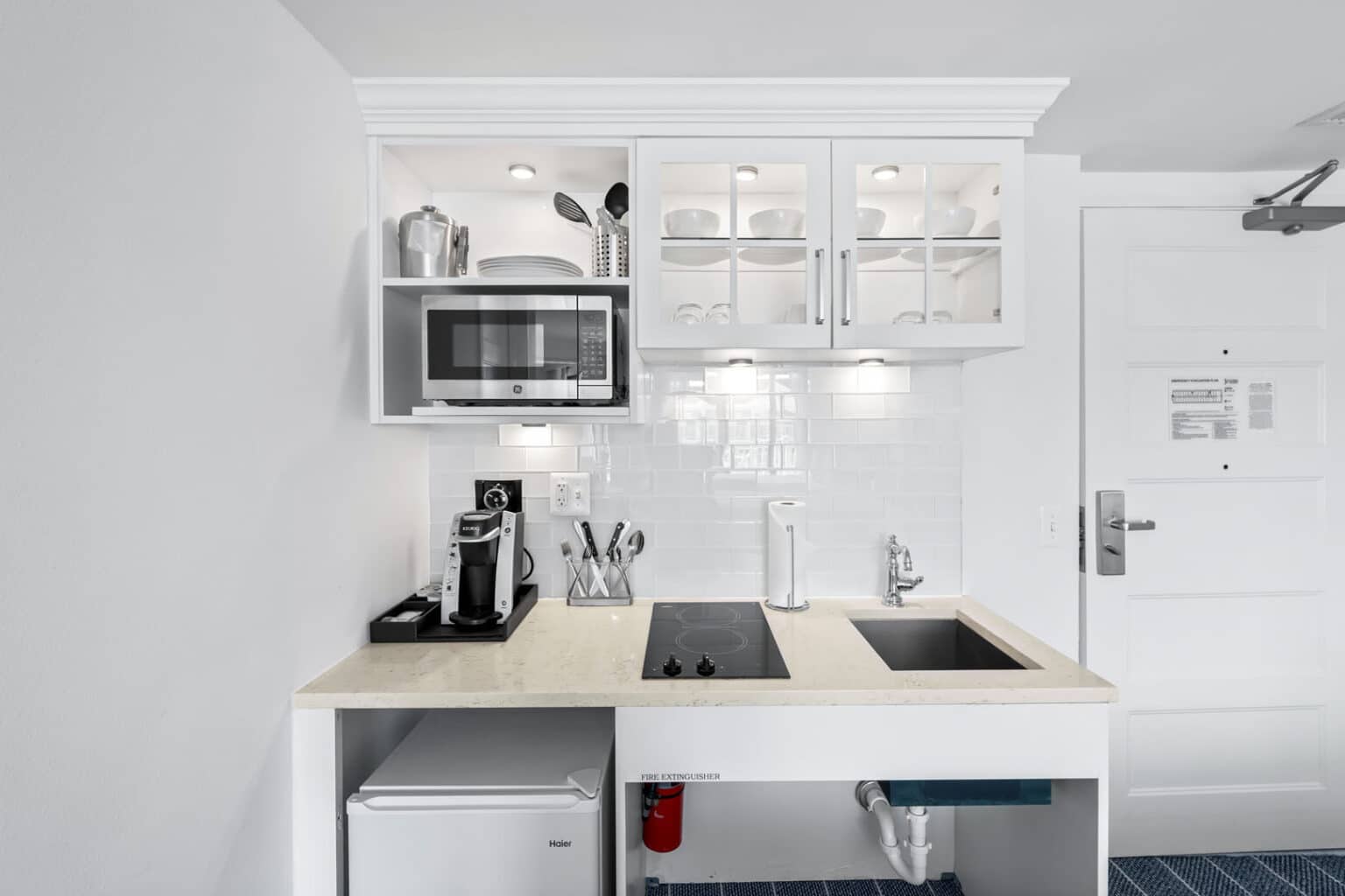 Classic queen studio ADA hotel room kitchen