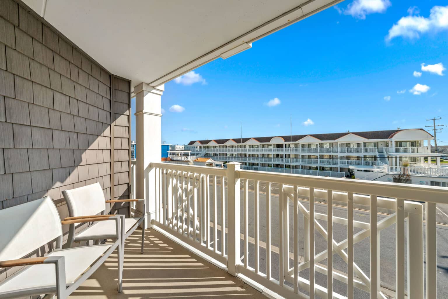 Classic queen studio ADA hotel room balcony