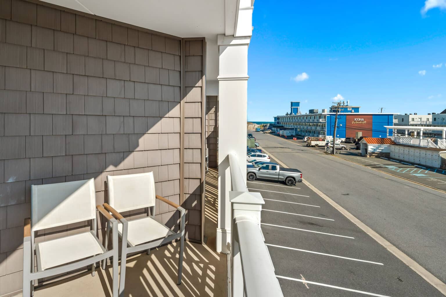 Classic queen studio ADA hotel room balcony view