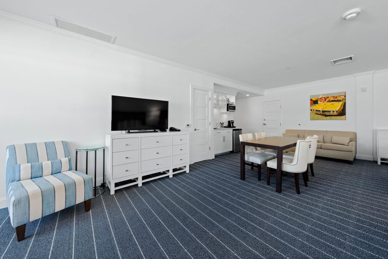 Premium family suite living room with television