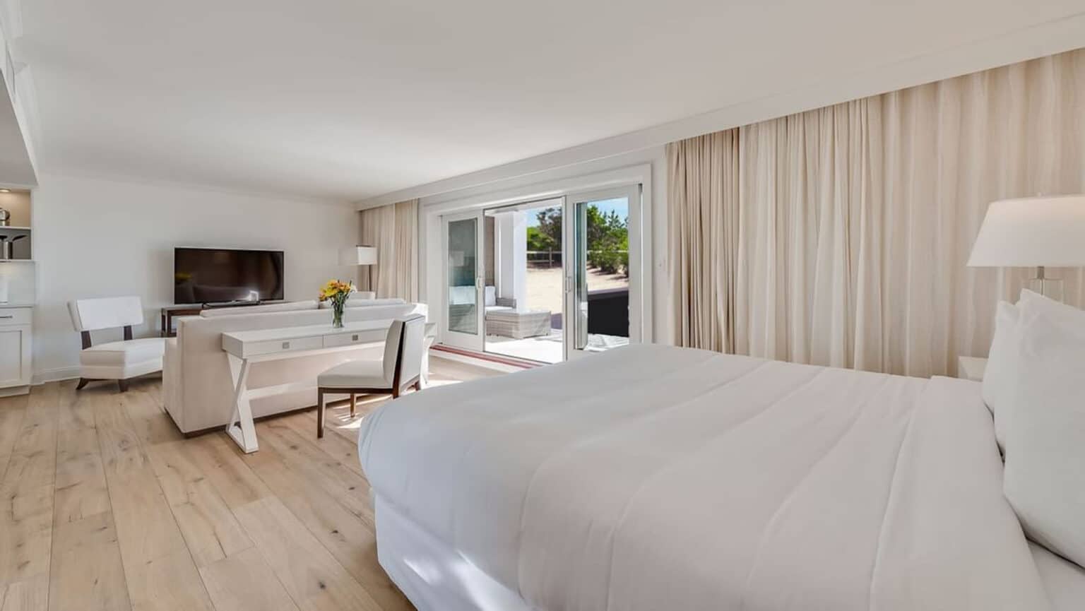 View from bed in the luxury king studio