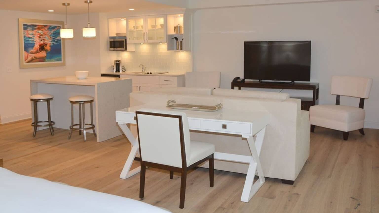 Living area in the Oceanfront luxury king studio