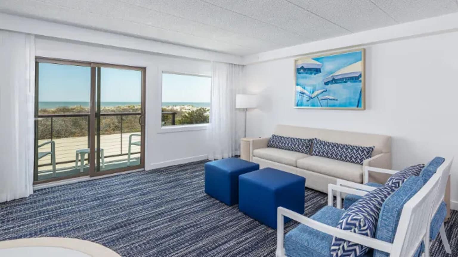 ICONA Windrift oceanfront one bedroom suite living area