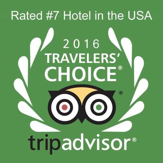 Rated #7 hotel in the USA Trip Advisor Travelers' choice 2016