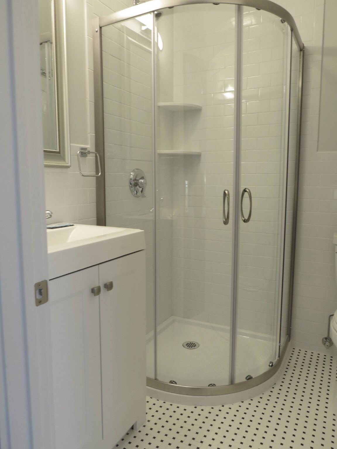 The shower in Room 18 at the Grand Victorian Hotel in Spring Lake