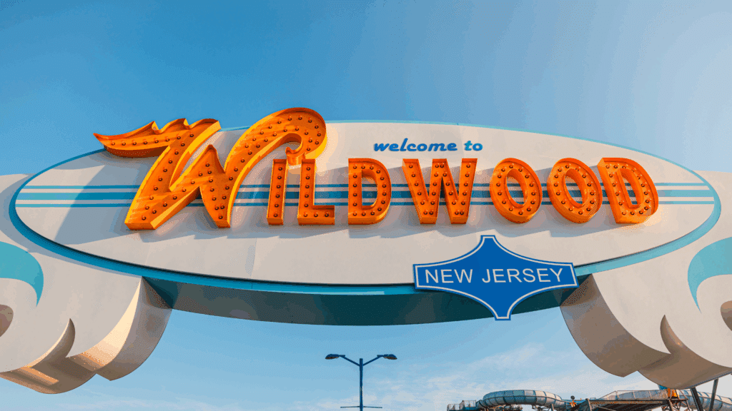 Welcome to Wildwood, New Jersey sign.