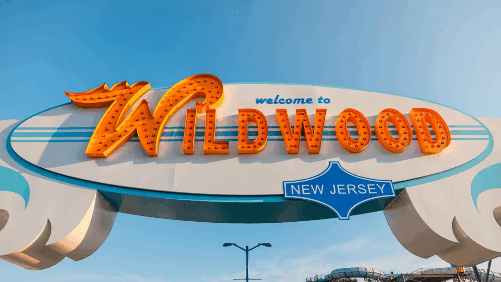 Welcome to Wildwood, New Jersey sign.