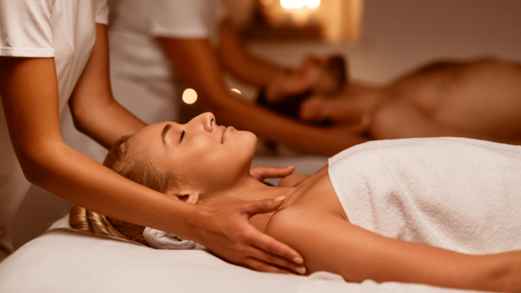 Couple getting a couples massage