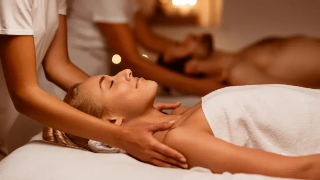 Couple getting a couples massage
