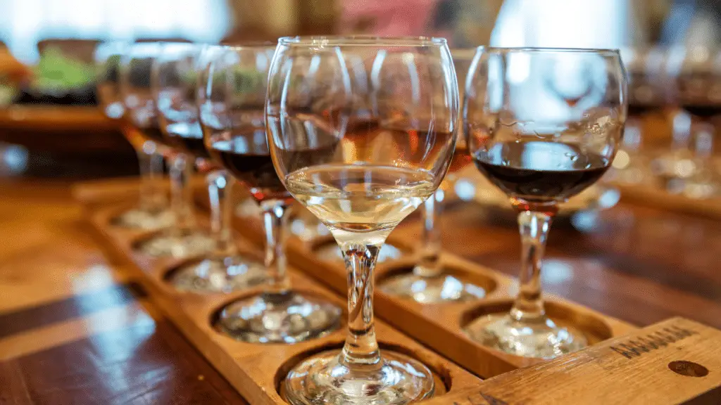 Glasses of wine at a wine tasting